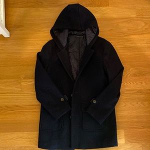 Lauren Ralph Lauren Big Boys Classic Wool Hooded Coat 12R Dark Navy